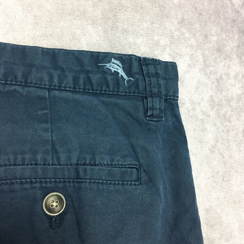 Tommy Bahama Mens Shorts size 32 Blue Flat Front Cotton Tencel Stretch Casual - Picture 3 of 13